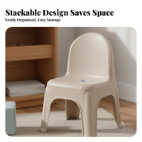 Sturdy and Long-Lasting Kindergarten Small Chair Easy to Clean Toddler Backrest Stool Lightweight Stackable Plastic Stool Rounded Corners for Toddlers, Preschoolers, Students, Daycare, Playroom, Indoor, Living Room