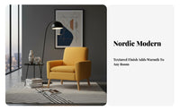 Nordic Design Upholstered Accent Chair Minimalist Design Upholstered Armchair Soft Cushion Single Sofa Comfortable Backrest for Apartment Dwellers, Homeowners, Readers, Living Room, Bedroom, Reading Nook, Balcony