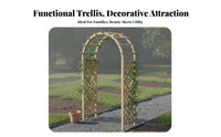 Decorative Climbing Plant Archway Multi-Purpose Climbing Plant Arch Weather Resistant Wooden Garden Arbor Weatherproof for Gardeners, Homeowners, Courtyard, Patio, Backyard, Walkway Entrance