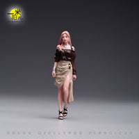 1/18/24 Fashion Walking Girl B Fine Painted Miniature Scene Model with Hand-Painted Resin Figure