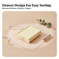 Desktop Storage Box Versatile Cosmetic Storage Box Space Saving Desk Drawer Unit for Makeup Users, Students, Dorm Room, Countertop, Classroom