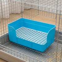 High Sided Litter Box Bunny Litter Tray, Reinforced Bunny Litter Box with Removable Pan and Mesh Grate, Anti-Tip Design for Enclosures, 40x22.5x17cm