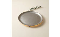 Elliptical Tray Vintage Aluminum Tray Wide for Console