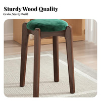 Stackable Rectangular Wooden Stool Nordic Design Backless Square Seat Modern Minimalist Small Bench Space-Saving for Homeowners, Apartment Dwellers, Decorators, Living Room, Kitchen, Bedroom, Entryway