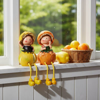Creative Design Dangling Leg Doll Display Decoration Sitting Doll Figurine Hand Painted Home Decor Lifelike for Tv Cabinet
