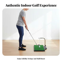 Realistic Turf Feel Golf Swing Coach Non-Slip Backing Golf Hitting Practice Mat Strong Suction Base for Beginners, Home, Backyard, Office