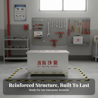 Fire Fighting Sandbox Thickened Stainless Steel Sand Bin Rust-Resistant Fire Sand Storage Box for Industrial Workers, Oil Depots Plants, Schools
