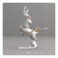 Deer Sculpture with Gold Accents Tabletop Deer Figurine Decorative Sculpture Long-Lasting Decor Sturdy for Living Room, Entryway