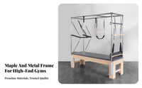 Pilates Luxury Bed Studio Grade Full Fitness Rig Luxury Reformer Fully Adjustable Pilates Fitness Rig Table for Beginners, Therapeutic Recovery Center