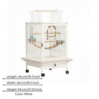Bird Enclosure with Stand Wheeled Pet Enclosure Bottom Tray for Household Use