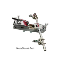 Metal Cowbell Clamp Knurled Cowbell Bracket Silver-Toned Drum Mounting Bracket Stable for Drummers, Percussionists, Live Stage, Rehearsal Areas
