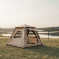 Quick Setup Inflatable Tent with Mesh Openings and Doors Spacious Inflatable Tent with Awning Ventilated Waterproof for Campers, Families, Camping, Backyard Gatherings