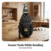 Multiple Pockets Waist Tool Pouch 1680D Oxford Material Belt Tool Pouch EVA Interlayer Work Gear Black