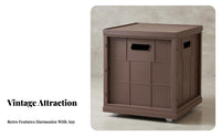 Vintage Design Book Bin Large Capacity Wheeled Book Organizer Dust-Proof Lid