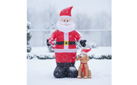 Outdoor Inflatable Santa with Dog Quick Inflation Santa with Dog Inflatable Whimsical Christmas Inflatable Easy to Use for Lawn