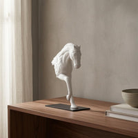 Stylized Abstract Horse Sculpture Compact Resin Horse Sculpture Slim for Office