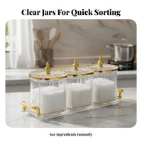 Luxury Design Seasoning Container Set Airtight Seal Condiment Jar Set Easy to Clean for Dining Table