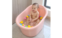 Deep-Barrel Toddler Bath Tub Portable Bath Tub with Seat Easy-Clean Baby Bathtub Comfy for Toddlers