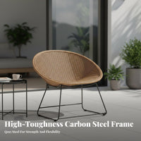 4 Pieces Handwoven Design 4-Piece Woven Sofa and Chair Set Nordic aesthetic Outdoor Furnishing Weather-Resistant Garden Lounge Group Plush pads for Entertainers, Families, Homeowners, Patio, Sunroom, Terrace, rearyard