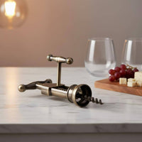 Vintage Design Corkscrew Effort Saving Antique Bronze Vino Opener Ergonomic Design T-Handle Vino Opener for Bartenders, Home Bar, Parties, Restaurants