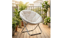 Moon Chair Foldable Saucer Chair Foldable Seat for Balcony, Office Breaks