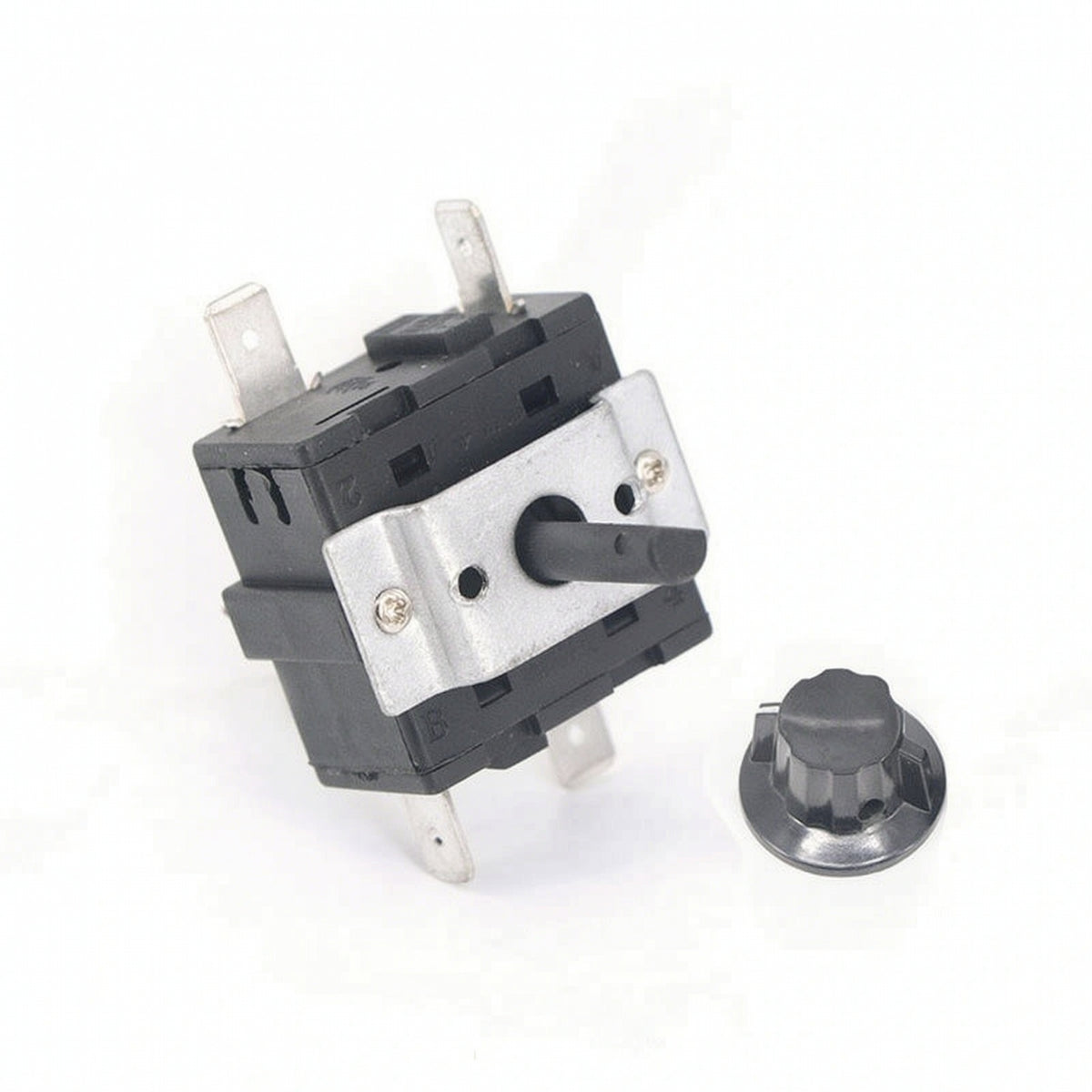 Panel Mount Rotary Selector Switch with Bracket Compact Rotary Selector Switch Black 10amp for Repair Technicians, DIYers, Kitchen