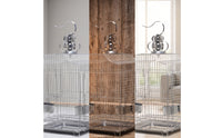 Bird Cage with Pull-out Tray Stainless Steel Hanging Bird Cage Easy to Clean Birdcage for Budgies, Finches