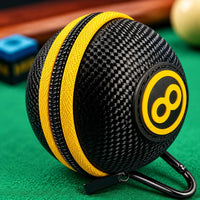 1680D Cue Ball Case Textured Woven Round Cue Ball Pouch Zipper Closure Carabiner Clip