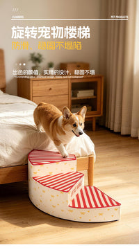 Pet Stairs for Small and Medium Dogs, Anti-Slip, Removable and Washable Ramp for Senior Dogs