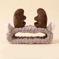 Animal Shaped Headband for Makeup and Face Washing, Soft Terry Hairband for Skincare, Deer Antler Unisex