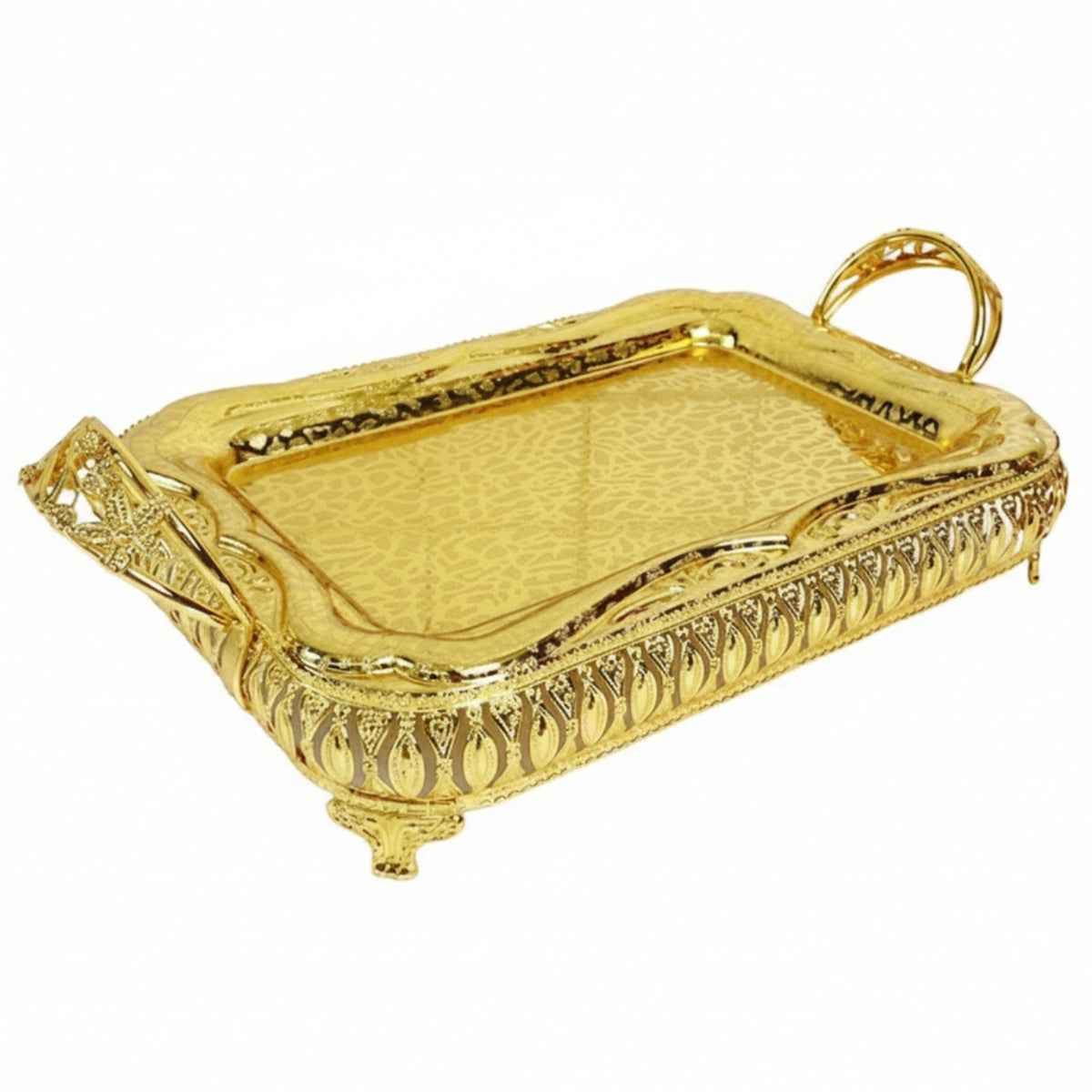 Serving Tray with Handles Elegant Metal Serving Tray Stylish for Tea Service, Coffee Table
