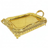 Serving Tray with Handles Elegant Metal Serving Tray Stylish for Tea Service, Coffee Table