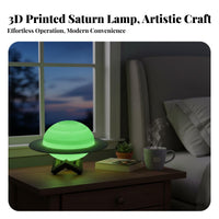Planetary Night Light Lamp USB Energy-Efficient Planetary Night Light Night Light with Stand Tap Control 3D Printed Celestial Body Light
