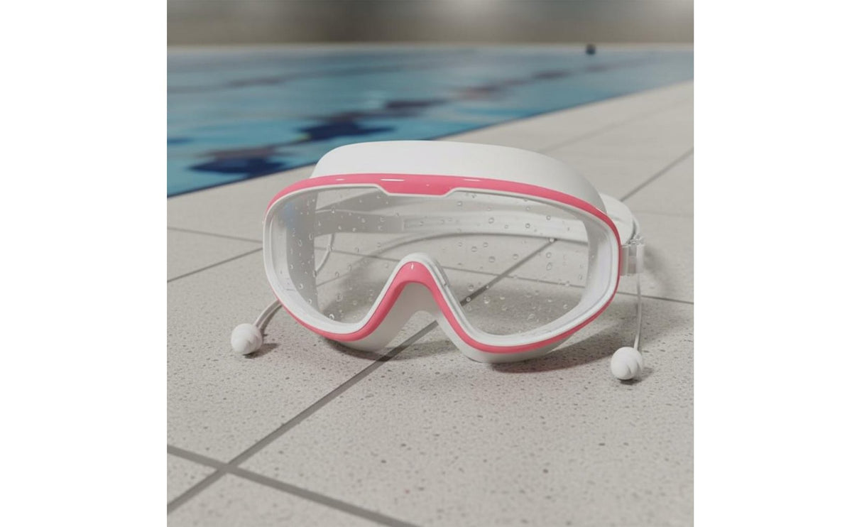 Anti-Fog Goggles Cap Earplugs Set Design Swim Goggles and Cap Kit Wide View Adult Swim Kit HD Vision for Adults