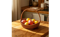Boat-Shaped Basket with Handle Farmhouse Woven Basket with Handle Open-Top for Kitchen, Dining Table, Weddings