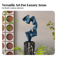 Large Installation Art Piece Textured Finish Abstract Floor Sculpture Original Design Modern Art Statue for Interior Designers, Hotel Lobby, Garden