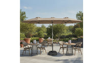 Three-Three-Section Sun Umbrella Extra-Wide Double-Sided Patio Umbrella Large Outdoor Parasol for Homeowners, Business Owners, Backyard, Terrace