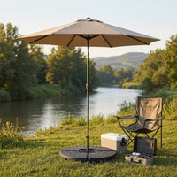 Heavy-Duty Fillable Umbrella Base with Clips Interlocking Umbrella Stand with Weights Weather-Resistant Long-Lasting for Homeowners, Anglers, Patio, Poolside, Garden