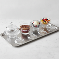 Glass Bird's Nest Stew Bowl with Lid, Transparent Dessert and Soup Bowl Set