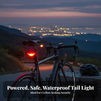 Battery-without Solar Bike Tail Light Easy to Install Solar Powered Bike Warning Light Water Resistant for Mountain Bikers, Kids, Rainy Days