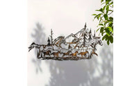 Metal Peak Wall Decoration Precision-Cut Details Black Metal Landscape Wall Art Lightweight for Hikers