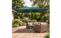 Straight-Pole Umbrella Height-Adjustable Umbrella with Sixframework Sun Protection for Vendors, Patio, Courtyard, Market Stalls