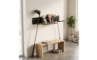Wall-Mounted Golf Storage Rack Padded Golf Rack with Basket Metal Sports Equipment Organizer Space-Saving for Golfers, Garage, Entryway