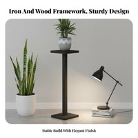 Floor-Standing Single-Leg Planter Stand Creative Design Single Pot Riser Space-Saving Plant Accessory Rust-Resistant for Gardeners, Home Decorators, Apartment Dwellers, Balcony, Living Room, Indoor, Bedroom