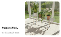 Floor-Standing Single-Tier Slatted Bench Rust-Proof Plant Stand Rustproof Storage Rack Strong Load-Bearing for Gardeners, Homeowners, Balcony, Living Room, Patio, Greenhouse