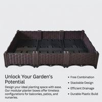 6-Pack Elevated Raised Garden Bed with Legs, Planter Boxes for Outdoor Plants, Breathable Nursery Planter Box for Balcony Flower Vegetables