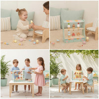 Ice Cream Display Stand Tabletop Toy Ice Cream Shop Wooden Play Food Set Pretend Playset Imaginative for Children, Playroom