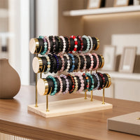 Bracelet Display Stand with Wooden Base Sturdy Bracelet Holder with Wooden Base Jewelry Organizer Stable for Vanity, Craft Fairs