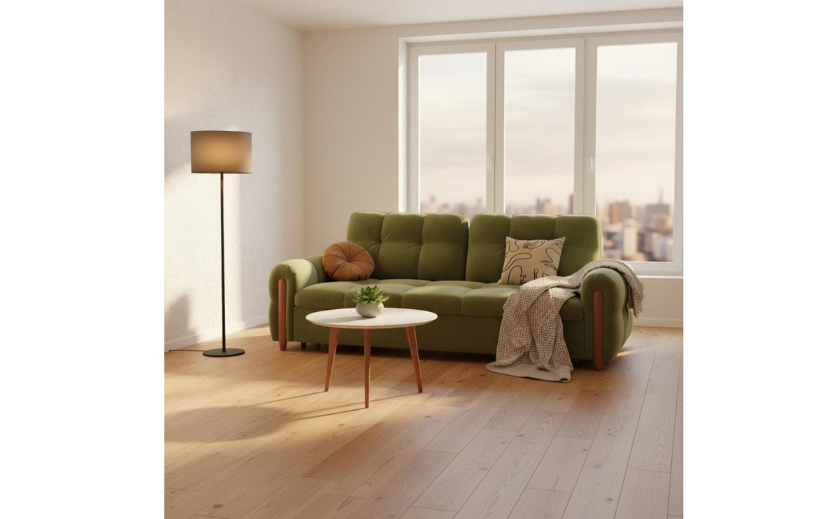 Space Saving Multi-Functional Couch Bed Easy to Convert Pull out Sofa Bed Solid Wood Frame Tufted Sleeper Loveseat Scratch Resistant