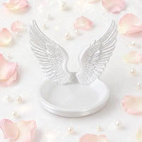 Glossy Angel Wing Jewelry Tray Polished Molded Angel Wing Jewelry Dish Solid Look Winged Band Holder Multipurpose